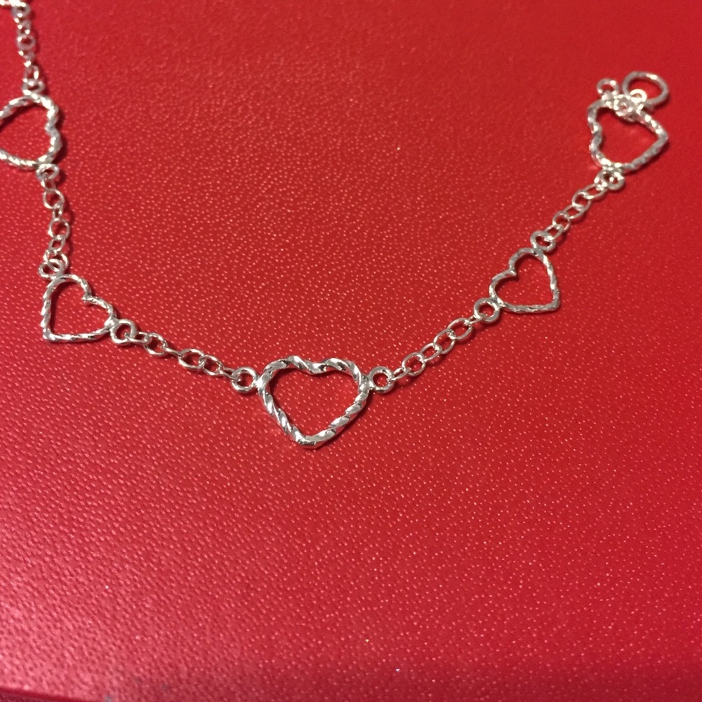 Sterling silver heart bracelet